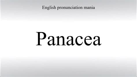 panacea pronunciation.